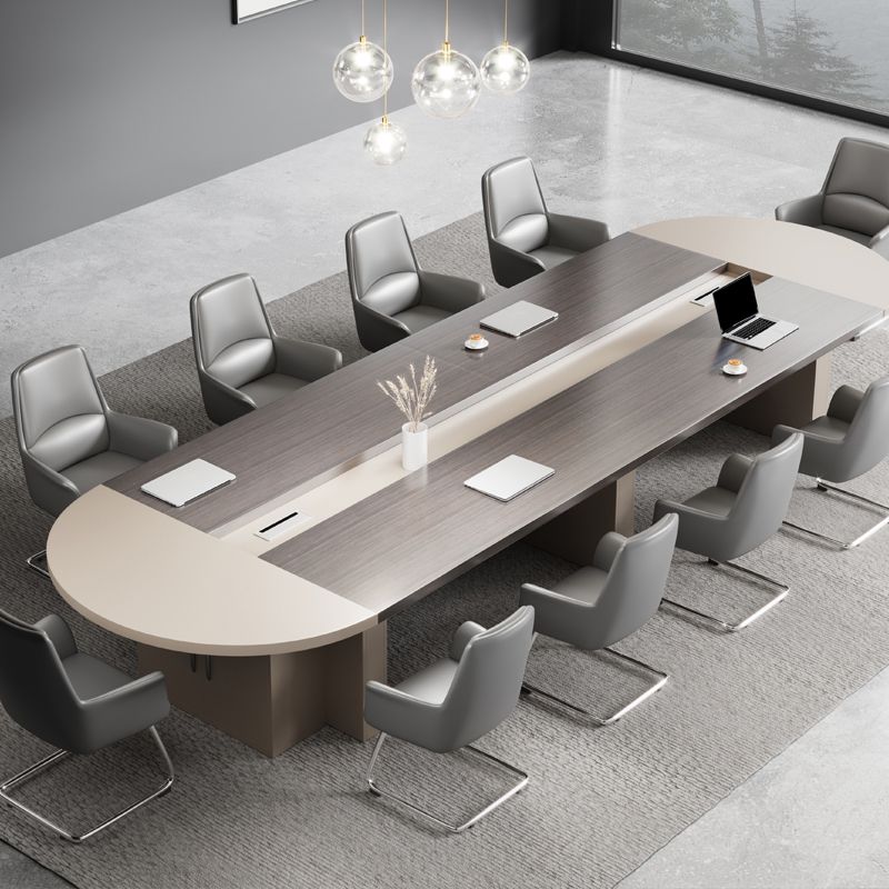 Contemporary Artificial Wood Writing Desk Oval Office Desk for Office Clearhalo 'furn' 'furn_office_desk' 'Furniture' 'Office Desks' 'Office Furniture' 'office_desk' 1200x1200_b3eee5c9-d352-449d-9471-45b3d5a8b42d