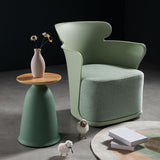 Nordic Style Round Coffee Table Wood Color Rubber Wood Top and Metal Base Cocktail Table Clearhalo 'Coffee & Accent Tables' 'End & Side Tables' 'end_side_table' 'end_side_tables' 'furn' 'furn_end_side_tables' 'Furniture' 'furniture_end_side_table' 'Living Room Furniture' 1200x1200_b3ef6cbb-1f56-48a1-9b34-b5749c0bbfee