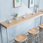 Moderner Bartisch aus massivem Holz mit rechteckigem Bockgestell für die Küche und das Esszimmer