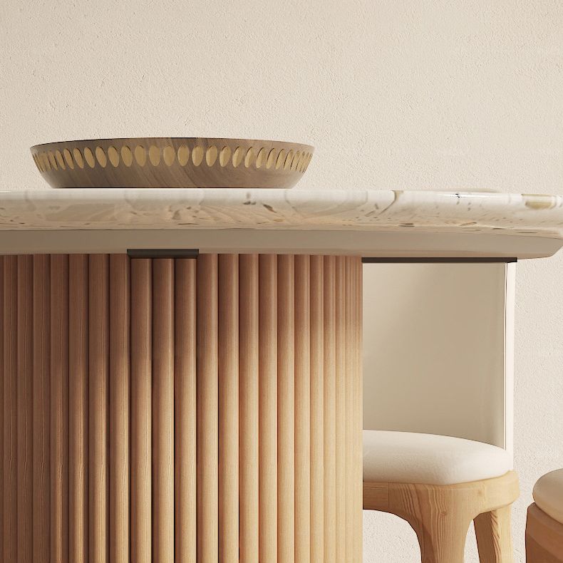 Table à manger en pierre fritrée contemporaine set rond 1/4/5/7 pièces de restauration ensemble pour usage domestique