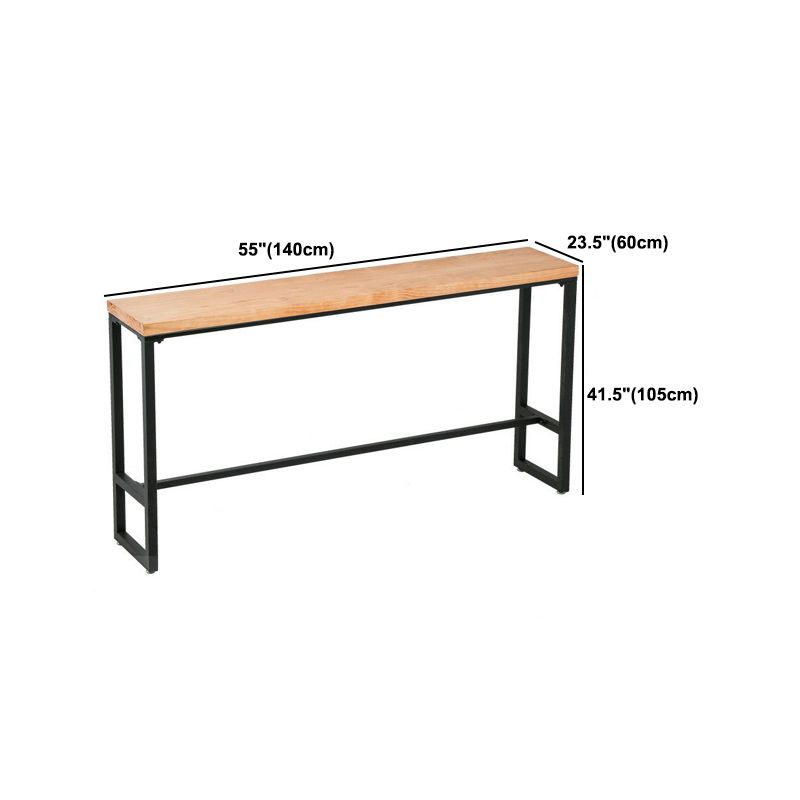 Industriële rechthoekige balktafel Set 1/5 stuks houten aanrechtvaart met hoge stoel