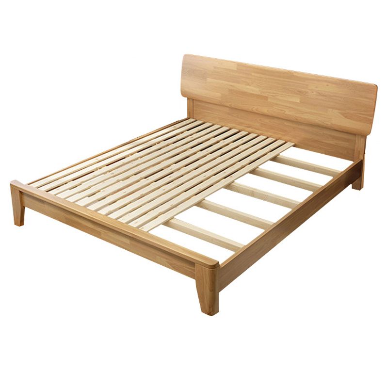 34.64" High Traditional Panel Bed with Storage Brown Rubberwood Bed
