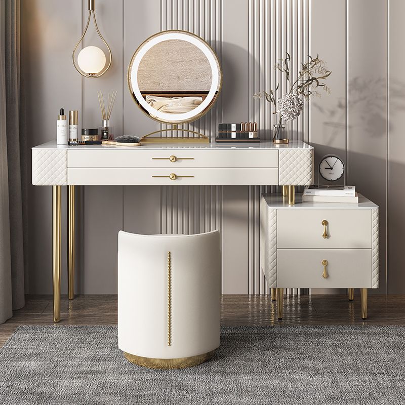 Table de maquillage blanc pour chambre avec tiroir 15,74 "W x 31,49" H