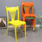 Slat Back Dining Side Chair Contemporary Plastic Dining Armless Chair