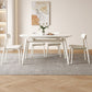 Contemporary White Easy Folding Stone Dining Table with 4 Wooden Legs