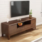 Moderner Gummi -Holz -TV -Standkonsole Open Storage TV Stand mit 2 Türen, 15 "D x 19" h