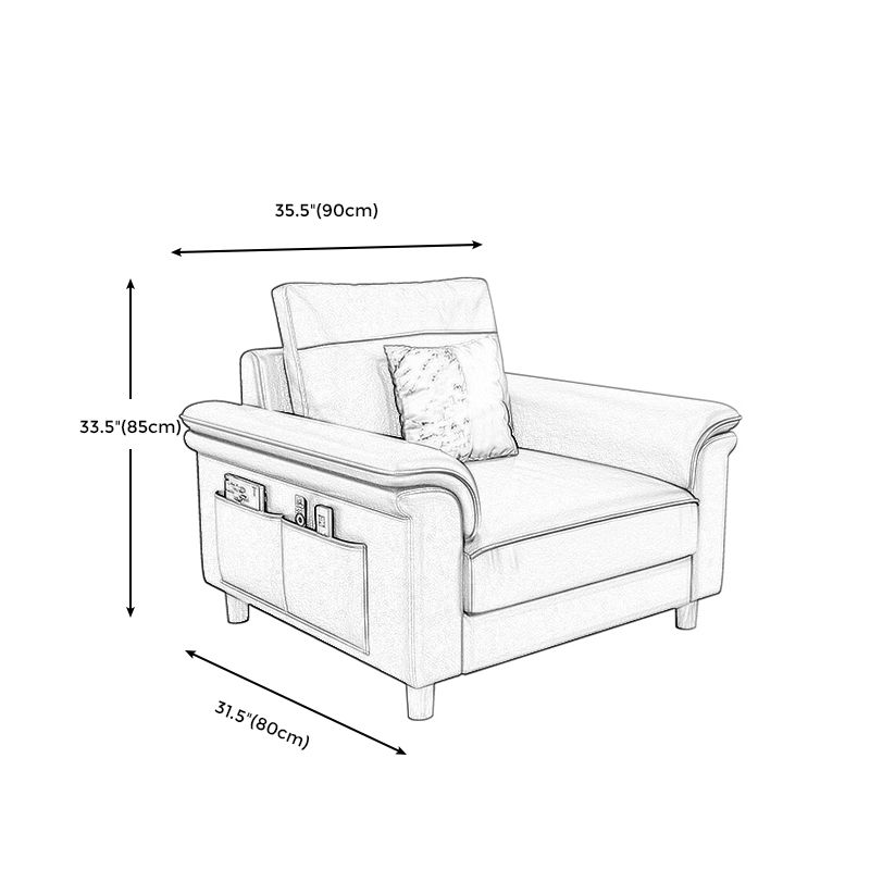 Sofá de sofá de cuero de cuero sintético resistente a las manchas Setente de brazo superior con almohadas