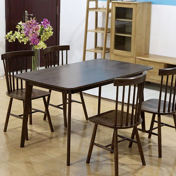 Rectangle Dining Table Modern Dinner Room Solid Wood Table with 4 Legs Base Clearhalo ' dining_table' 'Dining Tables & Seating' 'Dining Tables' 'furn' 'furn_dining_table' 'Furniture' 'furniture_dining_table' 'Kitchen & Dining Furniture' 'kitchen&dining_furn' 'kitchen' 'kitchen_dining_table' 1200x1200_b3f8b75a-669c-432b-8430-9eb3791661c0