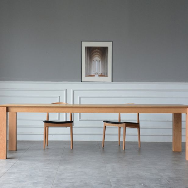 Rectangle Retro Modern Dining Table Fixed Table with Ashwood Solid Wood Clearhalo 'Dining Tables & Seating' 'Dining Tables' 'dining_table' 'furn' 'furn_dining_table' 'Furniture' 'furniture_dining_table' 'Kitchen & Dining Furniture' 'kitchen' 'kitchen_dining_table' 1200x1200_b3f9c0e3-ac5d-44b9-b4c2-068fa362b26d