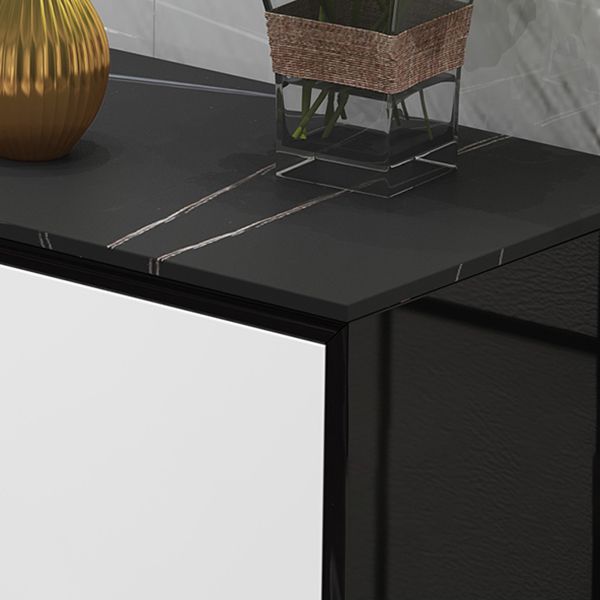 Pierre de pierre glamour et en bois 47,5 "L Buffet de cuisine buffet avec tiroirs et rangement