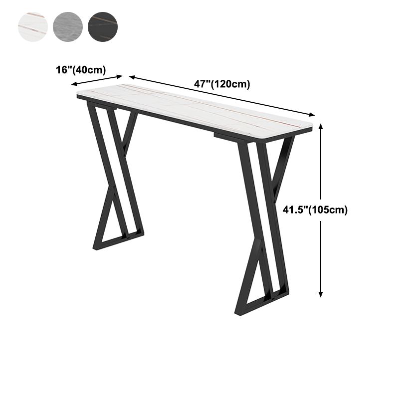 Stone Top Bar Table 42-inch Height Industrial Style Bistro Table for Restaurant Clearhalo 'Bar Furniture' 'Bar Tables' 'bar_tables' 'Furniture' 'furniture_bar_tables' 'Kitchen & Dining Furniture' 'kitchen&dining_furn' 'kitchen' 1200x1200_b3fd8cc3-b017-4cf9-9218-ea8cdf64d754