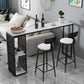 Glam Iron Bar Dining Table with Faux Marble Top Indoor Bistro Table with Shelf Clearhalo 'Bar Furniture' 'Bar Tables' 'bar_tables' 'furn' 'furn_bar_tables' 'Furniture' 'furniture_bar_tables' 'Kitchen & Dining Furniture' 1200x1200_b3fe69a5-9cda-4c45-8472-ec9d9c6f46c0