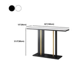 Tavolo console in stile glam con top in pietra e base di piedistallo per Hall