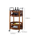 Solid Wood Prep Table Modern Rolling Kitchen Trolley with Wine Storage