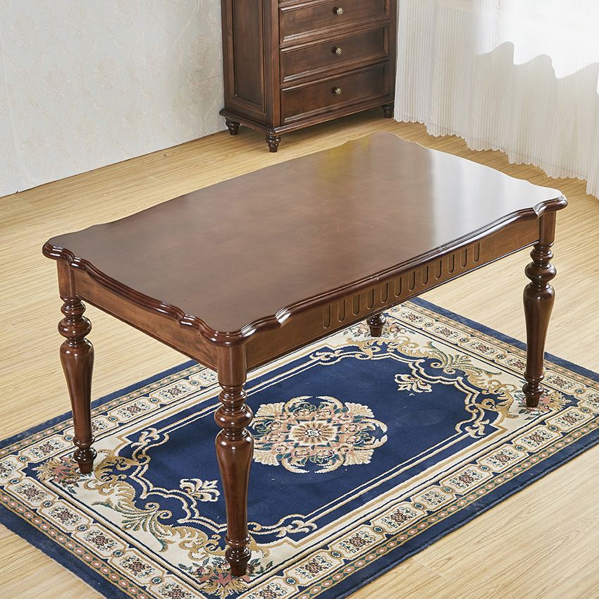 Mid-Century Dining Table Rectangle Solid Wood 4 Legs Dining Table for Home Use Clearhalo ' dining_table' 'Dining Tables & Seating' 'Dining Tables' 'furn' 'furn_dining_table' 'Furniture' 'furniture_dining_table' 'Kitchen & Dining Furniture' 'kitchen&dining_furn' 'kitchen' 'kitchen_dining_table' 1200x1200_b402767b-7085-43c1-bb42-219116f98d7c