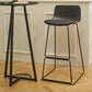Scandinavian Low Back Bar Stool Plastic Stool with Metal Base