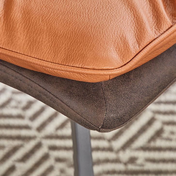 Matte Finish Leather Dining Chair Contemporary Home Solid Back Side Chair