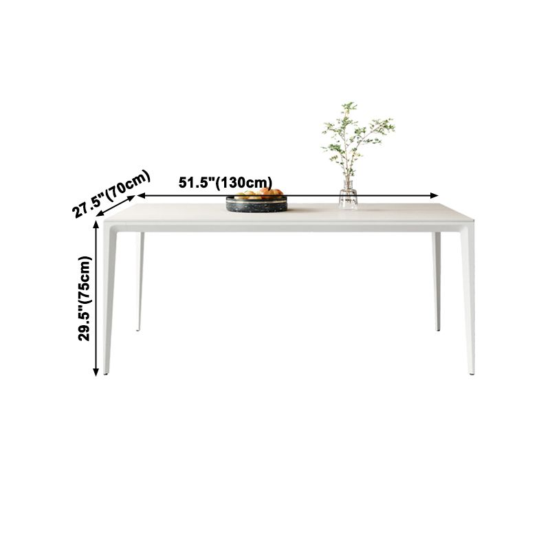 Simplicity Rectangle Dining Table Sintered Stone Table with 4 White Legs Clearhalo ' dining_table' 'Dining Tables & Seating' 'Dining Tables' 'Furniture' 'furniture_dining_table' 'Kitchen & Dining Furniture' 'kitchen&dining_furn' 'kitchen' 'kitchen_dining_table' 1200x1200_b405efea-d5cb-43ab-8cc1-4771ae178285