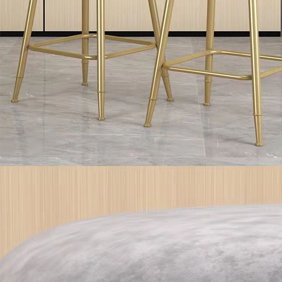 Glam Velvet Low Back Bar Stool Matte Finish Footrest Home Stool Clearhalo 'Bar Furniture' 'Bar Stools' 'bar_stools' 'furn' 'furn_bar_stools' 'Furniture' 'furniture_bar_stools' 'Kitchen & Dining Furniture' 1200x1200_b4069faa-f586-4f34-9b35-43395462d334