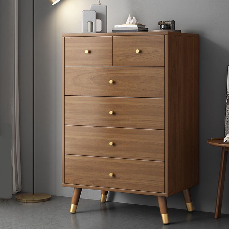 Classico torace glam al petto di stoccaggio in legno marrone verticale con cassetto