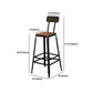 Industrial 1/7 Pieces Bar Table Set Rectangle Wood Counter Table with High Stools for Cafe
