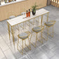 1/7 Pieces Glam Iron Bistro Set Rectangle Bar Table Set with White Stone Top
