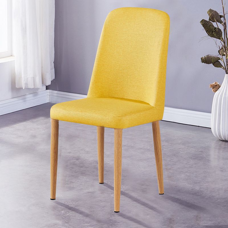 Scandinavian Home Side Chair Upholstered Solid Back Metal Dining Room Chair Clearhalo ' kitchen&dining_furn' 'Dining Chairs' 'Dining Tables & Seating' 'dining_chair' 'furn' 'furn_dining_chair' 'Furniture' 'furniture_dining_chair' 'Kitchen & Dining Furniture' 'kitchen' 1200x1200_b409376c-9947-44be-9ced-2fbcdf15062c