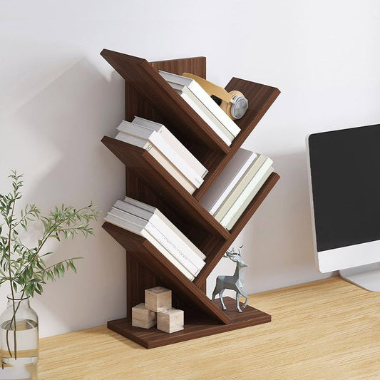 Modern Bookcase Open Back Engineered Wood Bookshelf with Shelves for Study Room
