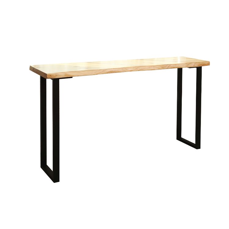 Modern Rectangle Bar Dining Table Wood Sled Bar Height Pub Table with Iron Base Clearhalo 'Bar Furniture' 'Bar Tables' 'bar_tables' 'furn' 'furn_bar_tables' 'Furniture' 'furniture_bar_tables' 'Kitchen & Dining Furniture' 1200x1200_b40a4f1e-b7bd-40d4-8602-4e411645ccc5