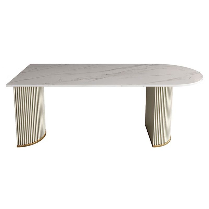 Minimalist White Irregular Dining Table Sintered Stone Standard Dining Table for Kitchen Clearhalo ' dining_table' 'Dining Tables & Seating' 'Dining Tables' 'furn' 'furn_dining_table' 'Furniture' 'furniture_dining_table' 'Kitchen & Dining Furniture' 'kitchen&dining_furn' 'kitchen' 'kitchen_dining_table' 1200x1200_b40b588c-a395-4d65-b857-0329e5374459
