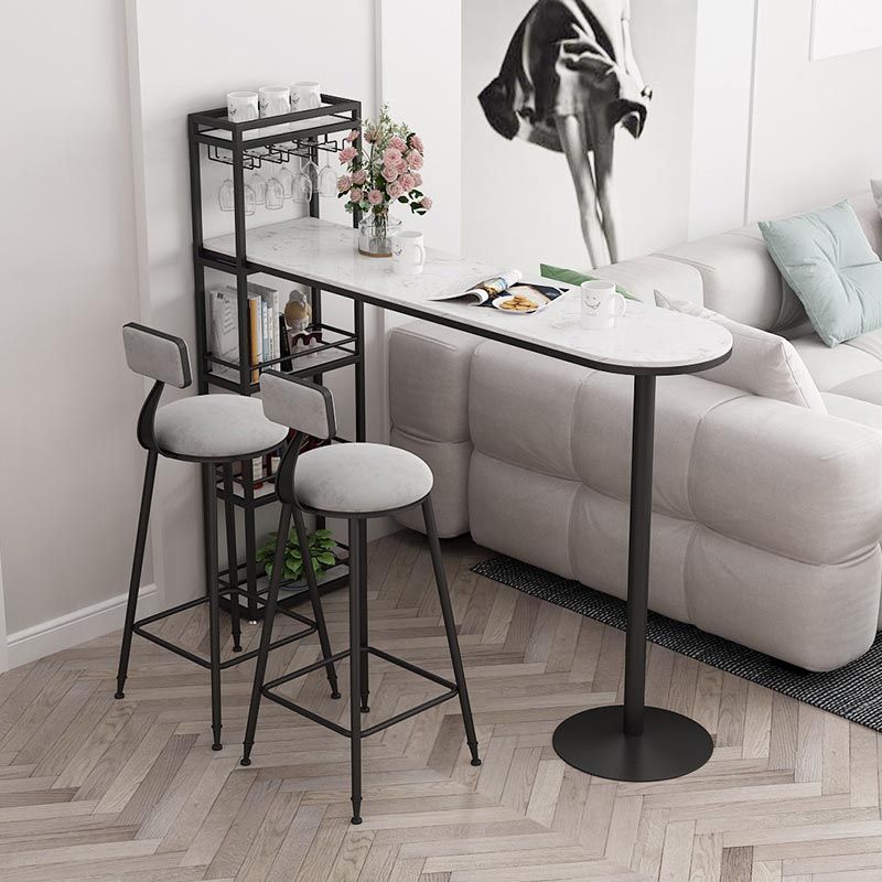 Tavolo da bar contemporaneo in pietra top tavolo da bistrot interno con portapacing