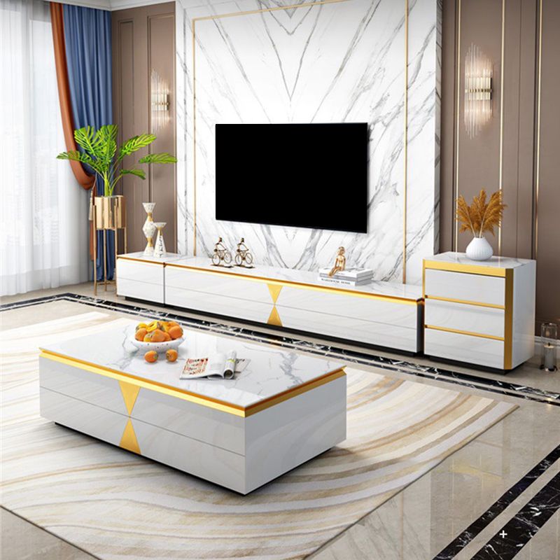 Enclosed Storage TV Media Console Glam TV Stand for Living Room Clearhalo 'furn' 'furn_tv_stands_entertainment_centers' 'Furniture' 'Living Room Furniture' 'TV Stands & Entertainment Centers' 'TV Stands & Media Storage Furniture' 'tv_stands_entertainment_centers' 1200x1200_b40d88f7-6db9-4427-b18c-e2dca61729cc