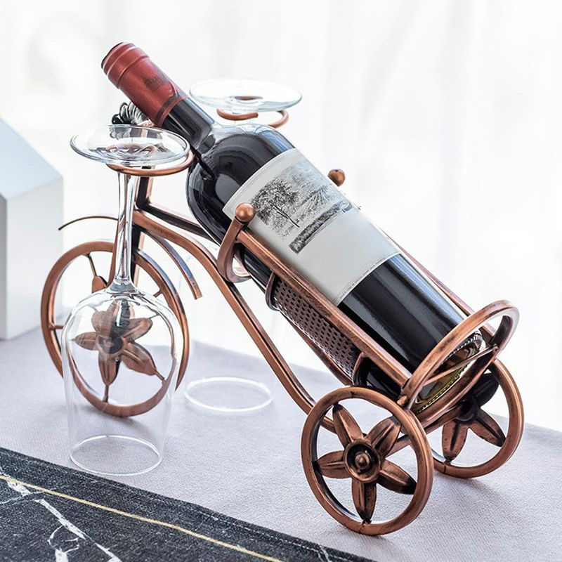 Metal Countertop Wine Glass Rack Modern Wine Bottle Holder -13.2"L x 4.7"W x 7.7"H Clearhalo 'furn' 'furn_wine_racks' 'Furniture' 'Kitchen & Dining Furniture' 'Wine Racks' 'wine_racks' 1200x1200_b40e101d-d32c-4cb2-b1cb-964802a1a2a1