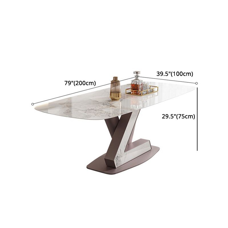 Contemporary 1/4/5/7 Pieces Dining Set Rectangle Dining Table Set with Pedestal Base Clearhalo 'Dining Room Sets' 'Dining Tables & Seating' 'dining_room_set' 'furn' 'furn_dining_room_set' 'Furniture' 'furniture_dining_room_set' 'Kitchen & Dining Furniture' 1200x1200_b40e56f8-0245-46fe-9c93-a2a7999cbaa8