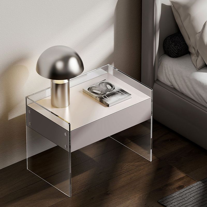 Table nause de nuit de 20 "de haut de 16" de largeur de lit en blanc avec des jambes