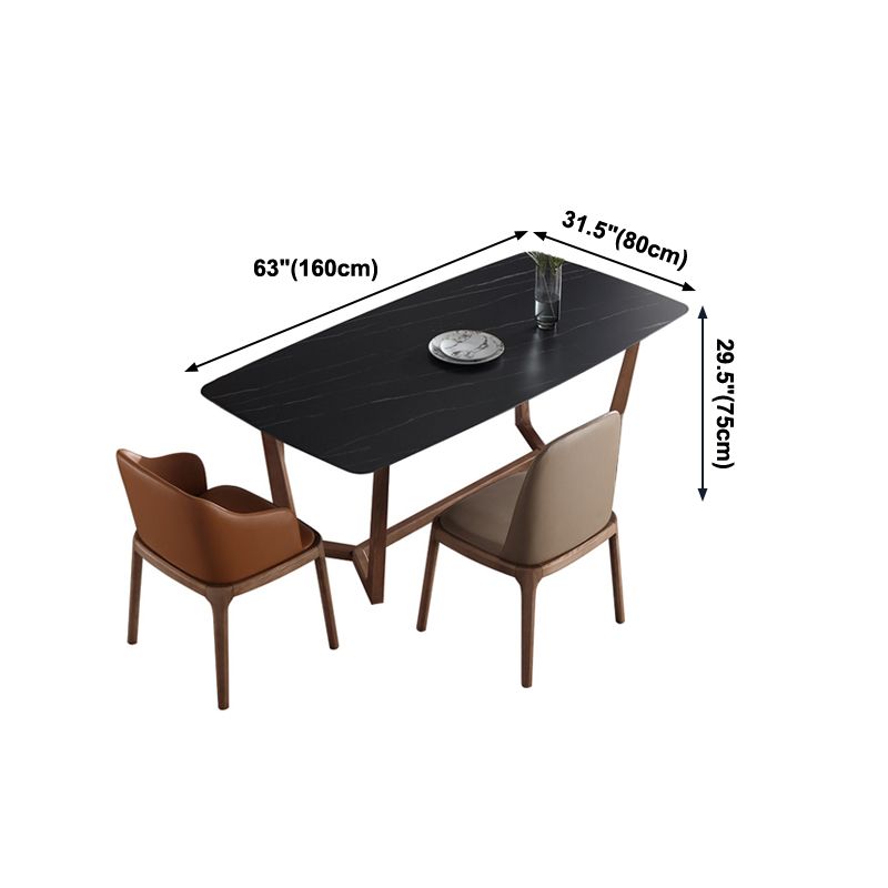 Sintered Stone Black Dining Table Simplicity Trestle Base Table for Dining Room Clearhalo ' dining_table' 'Dining Tables & Seating' 'Dining Tables' 'furn' 'furn_dining_table' 'Furniture' 'furniture_dining_table' 'Kitchen & Dining Furniture' 'kitchen&dining_furn' 'kitchen' 'kitchen_dining_table' 1200x1200_b410f097-ad60-4919-99cc-29587967f658