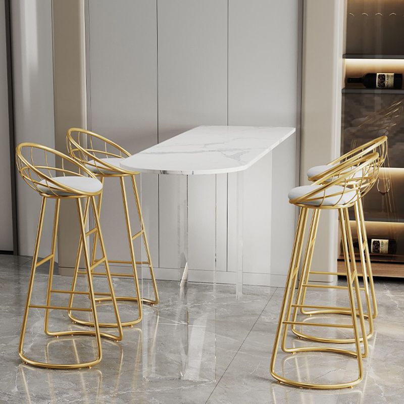 Rectangle Bar Pub Table Set 3 Pcs Stone Top Bar Table and Metal Frame Stools Clearhalo 'Bar Furniture' 'furn' 'furn_home_bar_bar_sets' 'Furniture' 'Home Bars & Bar Sets' 'home_bar_bar_sets' 'Kitchen & Dining Furniture' 1200x1200_b412899e-b4aa-4bf7-8c94-eeb6a46c8e72