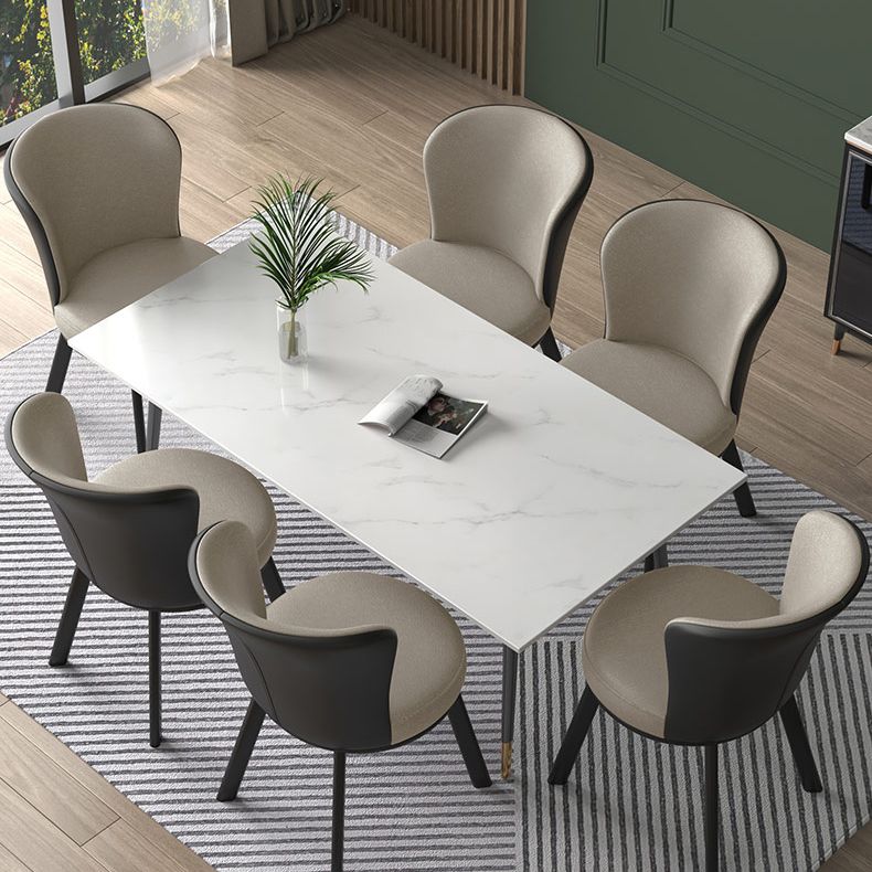 Contemporary Style Dining Room Chairs Kitchen Matte Finish Dining Arm Chairs with Metal Legs Clearhalo ' kitchen&dining_furn' 'Dining Chairs' 'Dining Tables & Seating' 'dining_chair' 'furn' 'furn_dining_chair' 'Furniture' 'furniture_dining_chair' 'Kitchen & Dining Furniture' 'kitchen' 1200x1200_b41345da-d422-4de6-906a-9d1ef3b9eea5