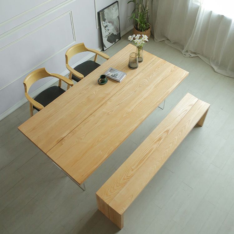 Solid Wood Top Dining Table Rectangle Pine Wood Table with Sled Base Clearhalo 'Dining Tables & Seating' 'Dining Tables' 'dining_table' 'furn' 'furn_dining_table' 'Furniture' 'furniture_dining_table' 'Kitchen & Dining Furniture' 'kitchen' 'kitchen_dining_table' 1200x1200_b414f0e9-8082-471b-8084-6ecb2d3b8480