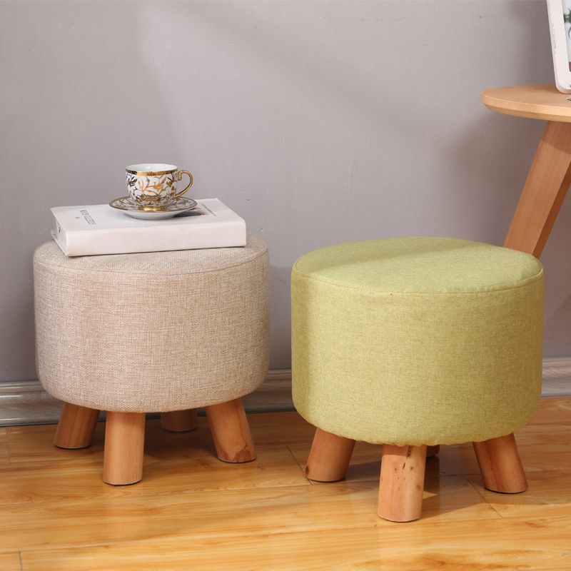 Trendy Cotton Blend Ottoman Plain Round Indoor Footstool Ottoman Clearhalo 'furn' 'furn_ottomans_poufs' 'Furniture' 'Living Room Furniture' 'Ottomans & Poufs' 'ottomans_poufs' 1200x1200_b415858c-e657-4e61-af8e-5e553bf5f5c5