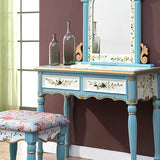 Table de vanité de maquillage victorien avec tabouret et commode miroir avec tiroirs de rangement