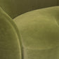Green Contemporary Sofa with Sloped Arm for Living Room Curved Sofa