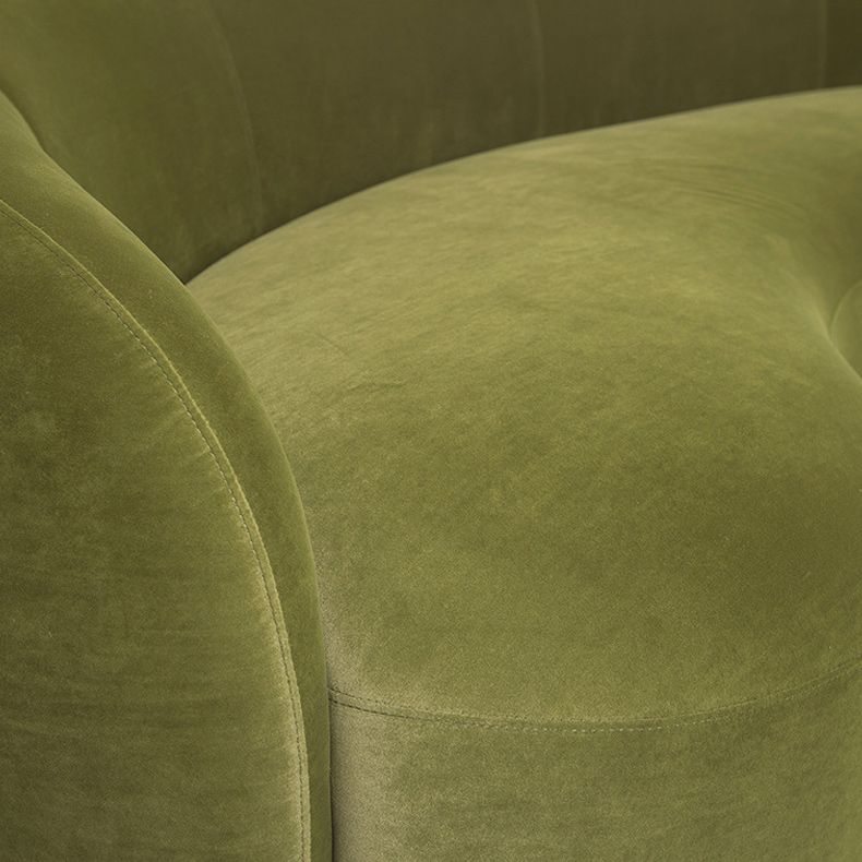 Green Contemporary Sofa with Sloped Arm for Living Room Curved Sofa