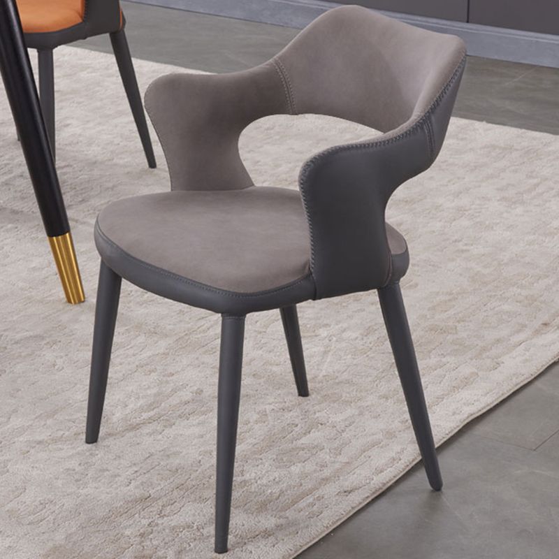 Metal Industrial Dining Room Chair Metallic Finish Open Back Dining Chair Clearhalo ' kitchen&dining_furn' 'Dining Chairs' 'Dining Tables & Seating' 'dining_chair' 'furn' 'furn_dining_chair' 'Furniture' 'furniture_dining_chair' 'Kitchen & Dining Furniture' 'kitchen' 1200x1200_b416823e-2e1a-4f98-98e0-2b6dff448d45