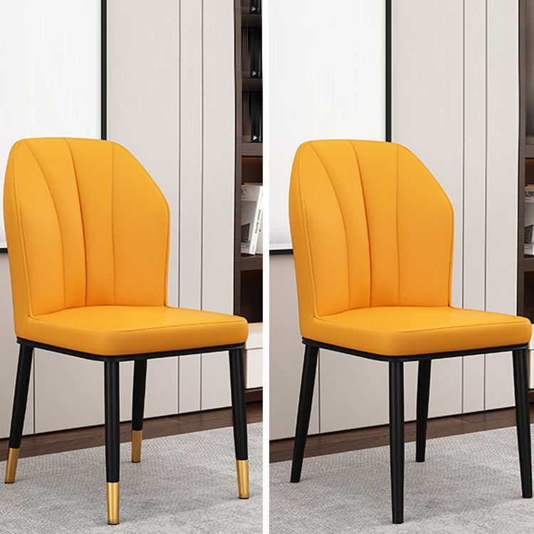 Scandinavian Style Wingback Chairs Leather Dining Side Chairs for Kitchen Clearhalo ' kitchen&dining_furn' 'Dining Chairs' 'Dining Tables & Seating' 'dining_chair' 'Furniture' 'furniture_dining_chair' 'Kitchen & Dining Furniture' 'kitchen' 1200x1200_b41724f1-30b9-4a02-a812-f1094a9b8233