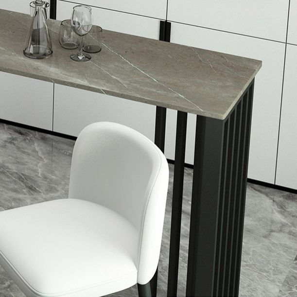 Modern Rectangle Bar Dining Table Indoor Bar Height Table with Iron Base 42-Inch Top Clearhalo 'Bar Furniture' 'Bar Tables' 'bar_tables' 'furn' 'furn_bar_tables' 'Furniture' 'furniture_bar_tables' 'Kitchen & Dining Furniture' 'kitchen&dining_furn' 'kitchen' 1200x1200_b4176aa4-9bbc-474b-a718-bf33f2430054