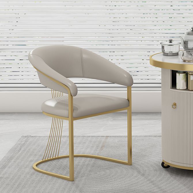 Glam Küchenseitenstuhl Gold Basis offener Essarm Stuhl