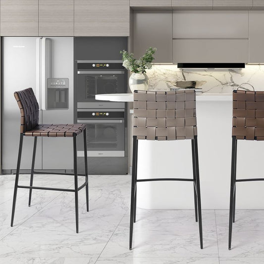 Tabouret de bar en cuir moderne Tabouret de comptoir à 4 jambes pour Bristol