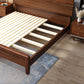 Mid-Century Modern Standard Bed Walnut Espresso Bed Frame With Custom Gold Legs Clearhalo 'Bedroom Furniture' 'Beds' 'furn' 'furn_beds' 'Furniture' 1200x1200_b41a383b-59bb-4064-a7fb-9a7c6dd56fbd