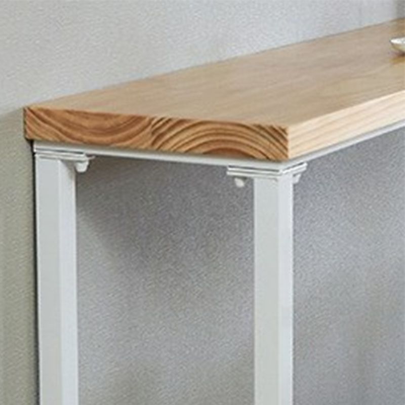 Rectangular Pine Wood Top Bar Table Luxurious Bar Table with Trestle Base in White Clearhalo 'Bar Furniture' 'Bar Tables' 'bar_tables' 'furn' 'furn_bar_tables' 'Furniture' 'Kitchen & Dining Furniture' 1200x1200_b41a9d15-ebd5-4137-90d8-667c8e82ac89